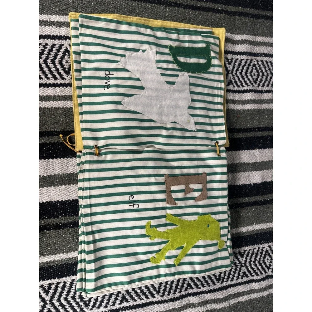 Vintage Gender Neutral‎ Handmade Fabric Quilted Sewn ABC Book for Toddler Child